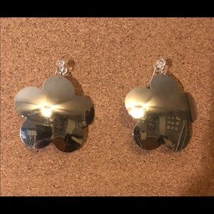 Flower mirror earrings